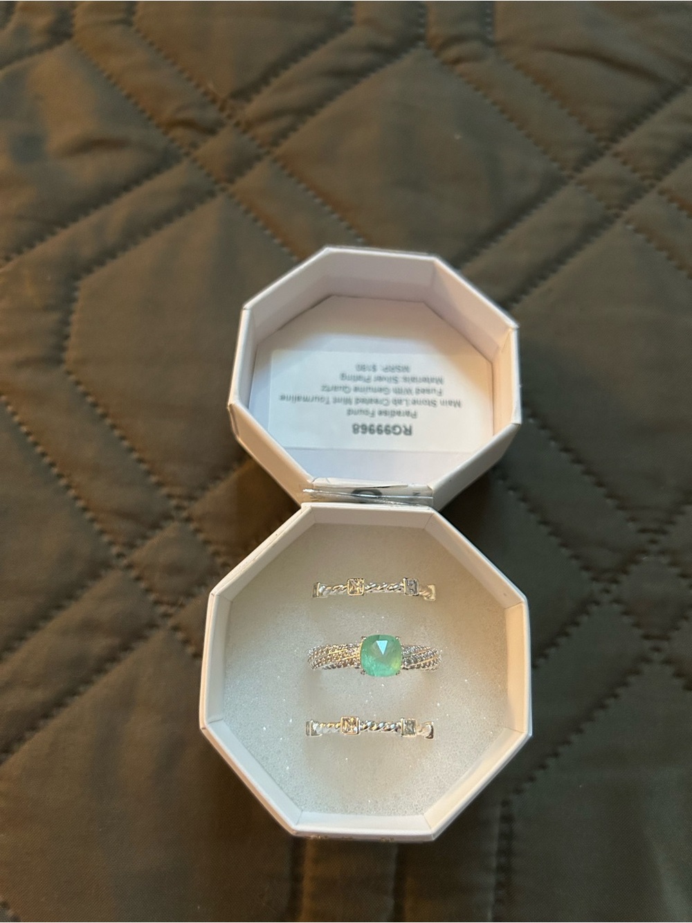Bomb Party | Resort Wear | Paradise Found Mint Tourmaline Ring Size 9 | NWT